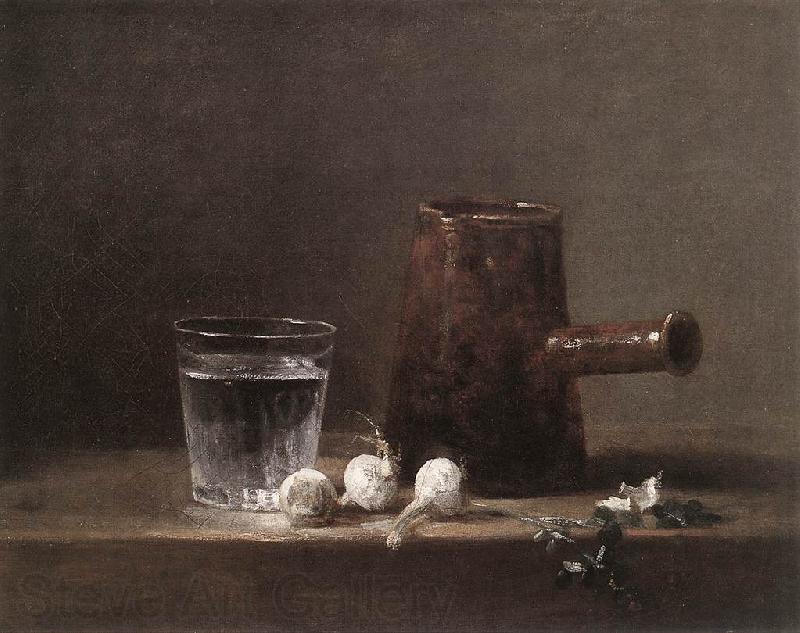 jean-Baptiste-Simeon Chardin Water Glass and Jug Norge oil painting art